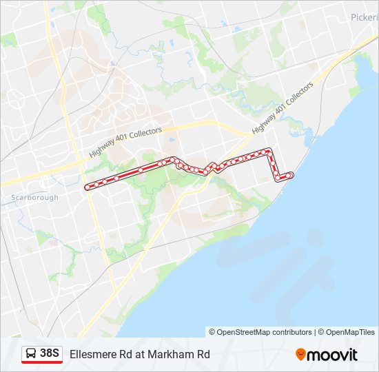 38S bus Line Map