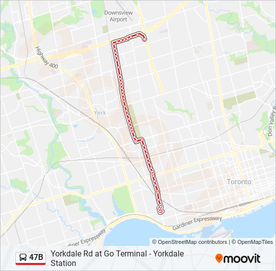 Plan de la ligne 47B de bus