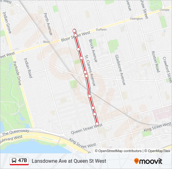 47B bus Line Map