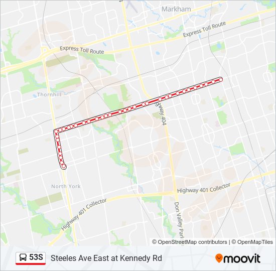 53S bus Line Map