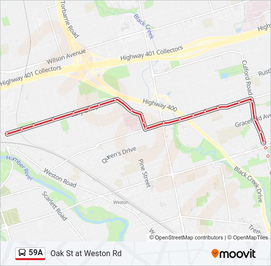 59A bus Line Map