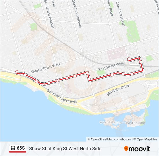 63S bus Line Map