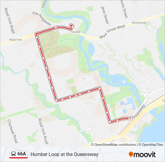 66A bus Line Map