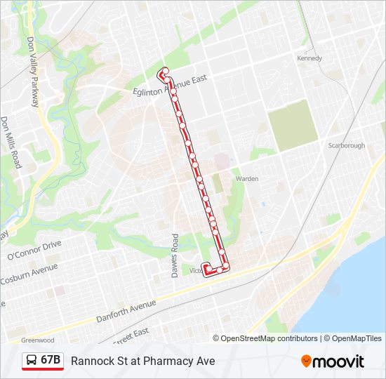 67B bus Line Map