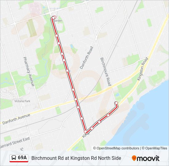 69A bus Line Map