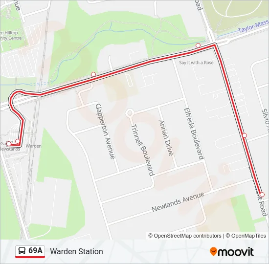 69A Bus Line Map
