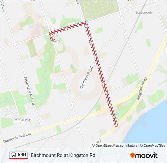 69B bus Line Map