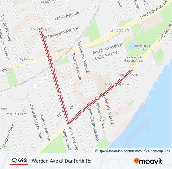 69S bus Line Map