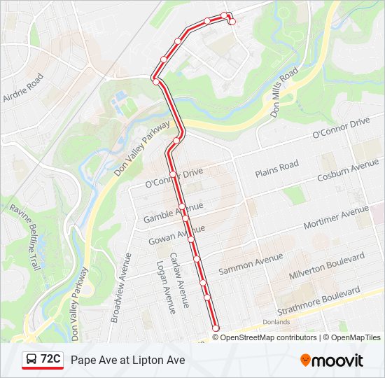 72C bus Line Map