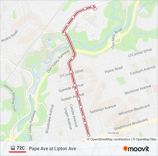 72C Bus Line Map
