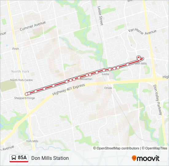 85A Bus Line Map
