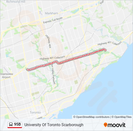 95B bus Line Map