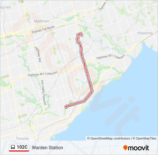 102C Bus Line Map