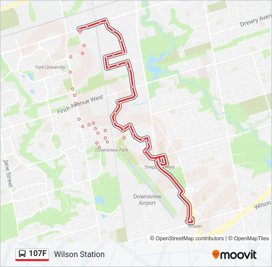 107F Bus Line Map