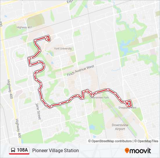 108A bus Line Map