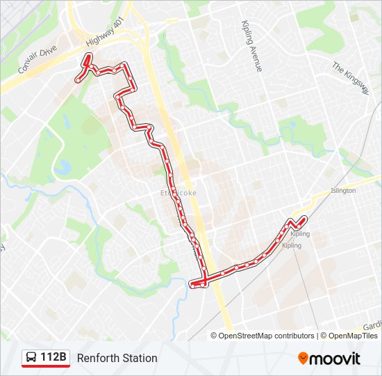 112B bus Line Map