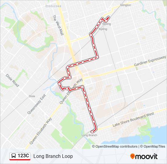 Plan de la ligne 123C de bus