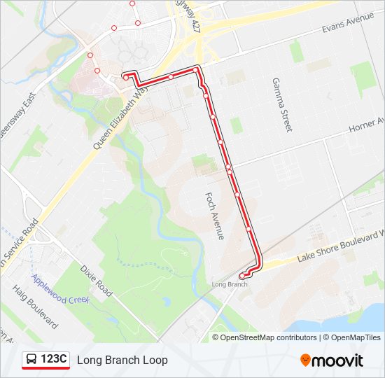 123c Route: Schedules, Stops & Maps - Long Branch Loop (Updated)