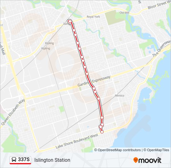 337S bus Line Map