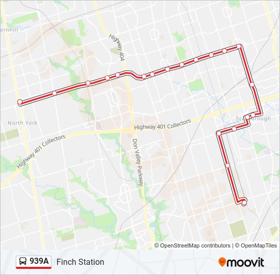 939A bus Line Map
