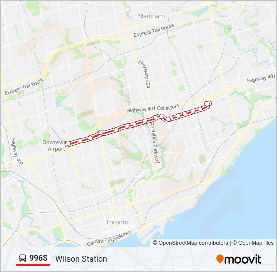 996S bus Line Map