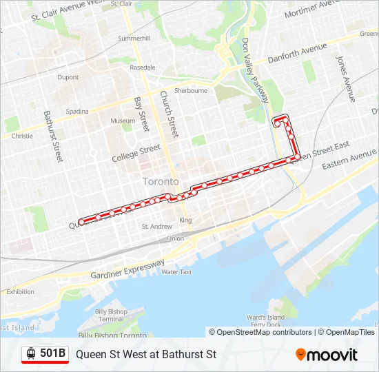 501B Streetcar Line Map
