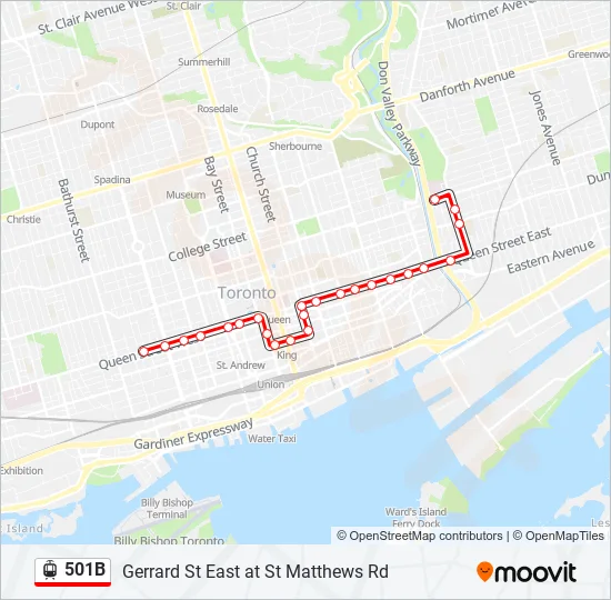 501B Streetcar Line Map
