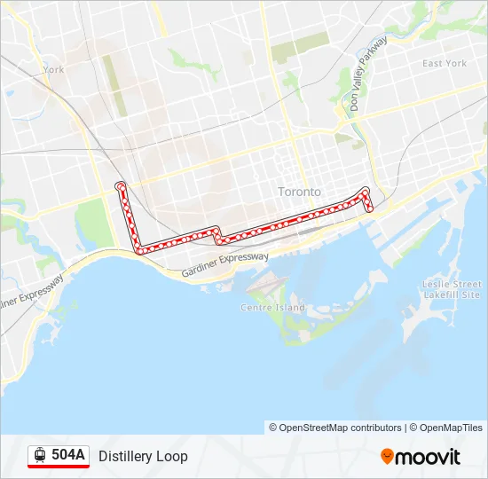 504A Streetcar Line Map