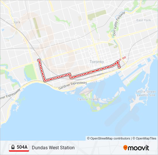 504A Streetcar Line Map