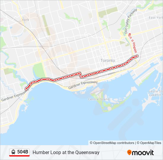 504B Streetcar Line Map