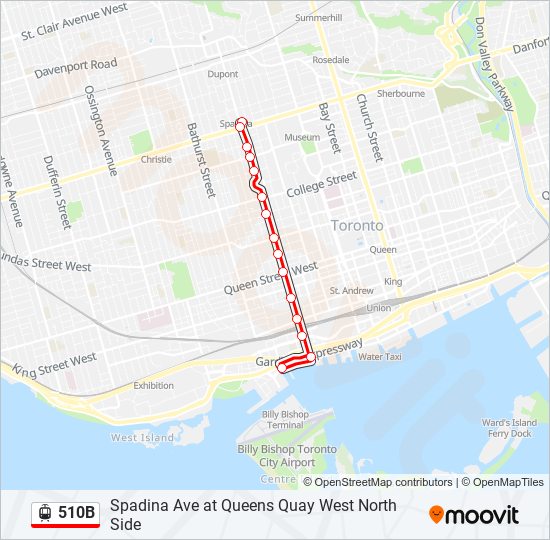 510B Streetcar Line Map