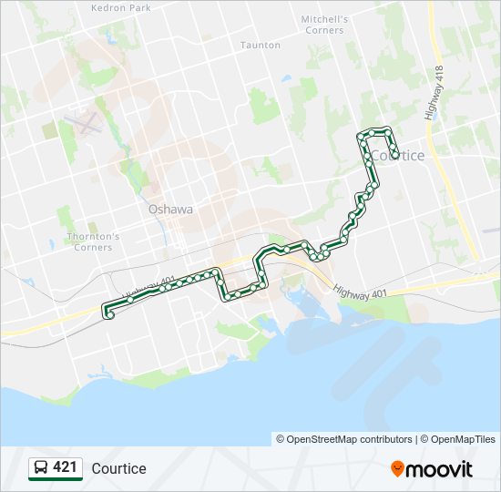 421 bus Line Map