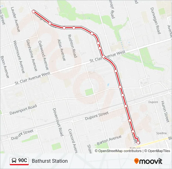 90C Bus Line Map