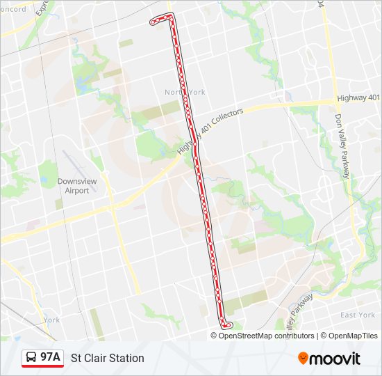 Plan de la ligne 97A de bus