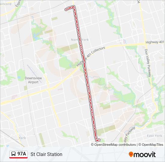 97A bus Line Map