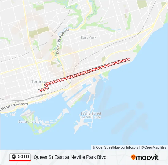 501D Streetcar Line Map
