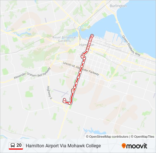 20 Route: Schedules, Stops & Maps - Hamilton Airport Via Mohawk 