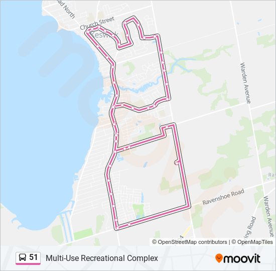 Plan de la ligne 51 de bus