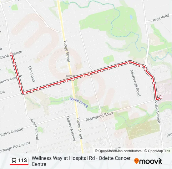 11S Bus Line Map