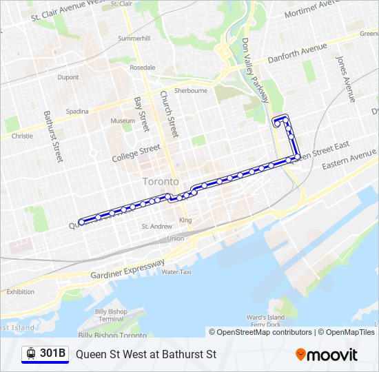 301B Streetcar Line Map