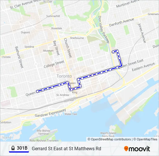 301B Streetcar Line Map