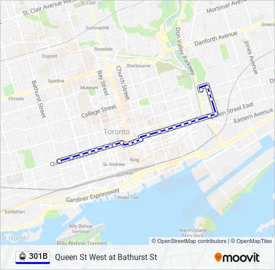 301B Streetcar Line Map
