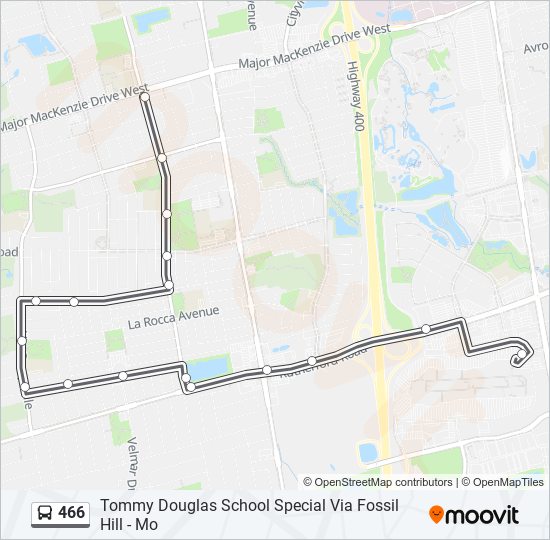 466 bus Line Map