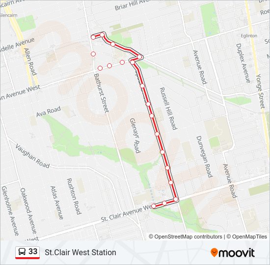 33 Bus Line Map