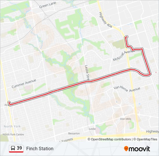 39 bus Line Map