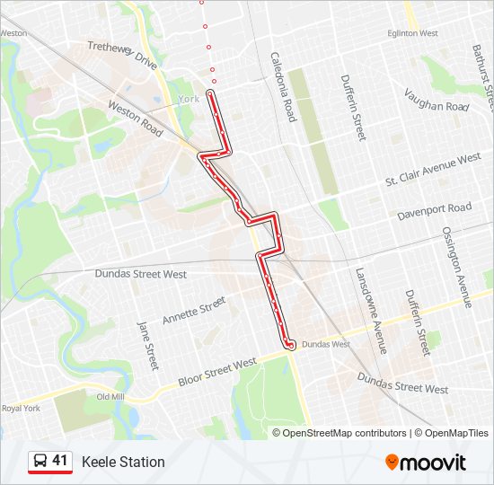 41 bus Line Map