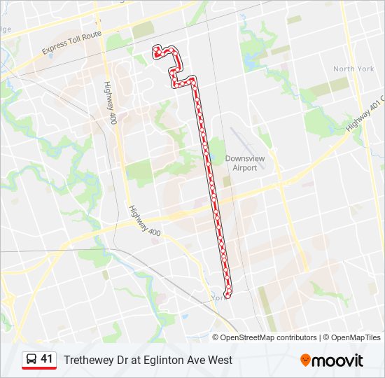 41 Bus Line Map