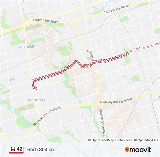 42 Route Schedules, Stops & Maps Finch Station (Updated)