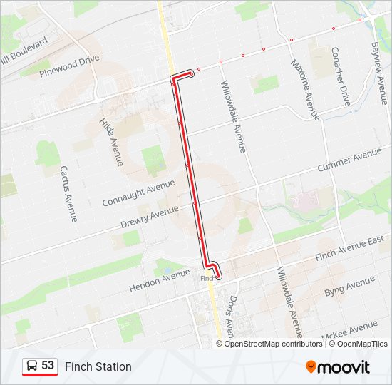 53 bus Line Map