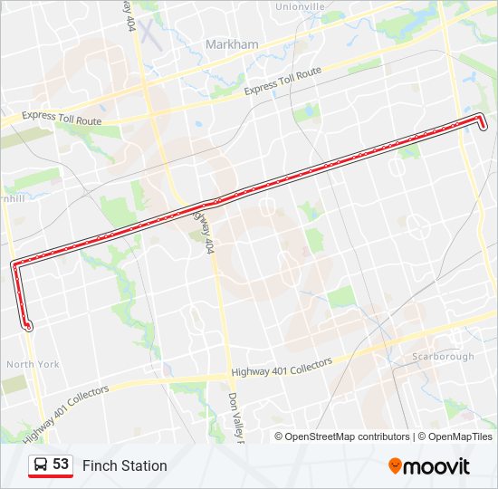 53 Route Schedules, Stops & Maps Finch Station (Updated)